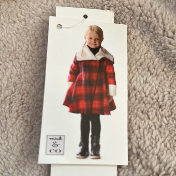 Toddler girl Red plain jacket - Picture 4 of 4
